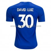 Billige Chelsea 2017-18 Fotballdrakter David Luiz 30 Hjemmedraktsett Kortermet